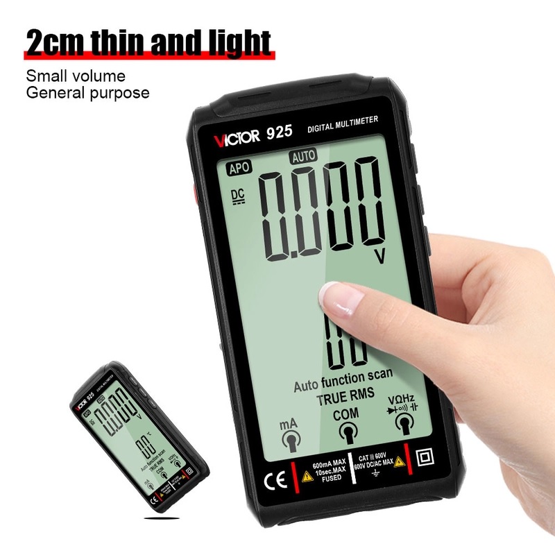 VC925 00 مولتیمتر دستی ویکتور VICTOR 925 اتورنج TRUE RMS با نمایشگر بزرگ
